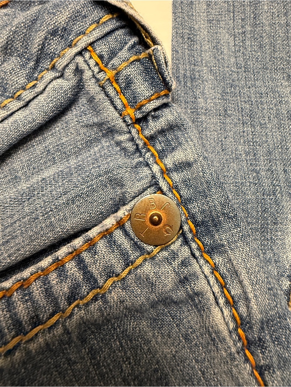 True Religion Women's Light Wash High Rise Jeans with Contrast Stitching - Picture 7 of 12